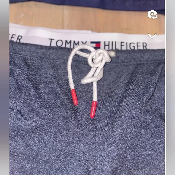 TOMMY HILFIGER DRAWSTRING LOGO WAISTBAND LOUNGE SHORTS SIZE SMALL DARK GREY - Picture 7 of 9